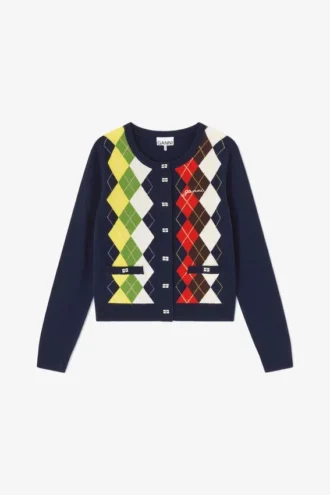 Argyle Print Cardigan