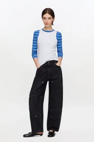 Audri Jeans in Black Rigid Denim