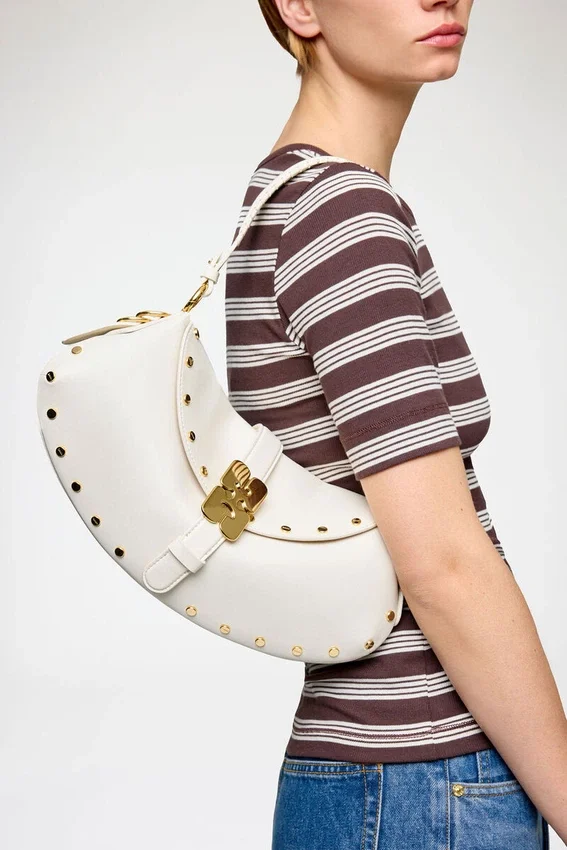 B-Kat Bag Studs in White B-Kat Bag Studs in White