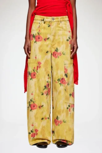 Baggy Cargo Jeans in Printed Denim