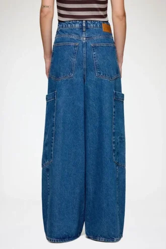 Baggy Cargo Jeans in Rigid Denim