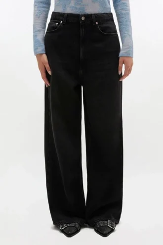 Baggy Jeans in Black Washed Denim