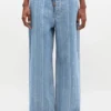 Baggy Jeans in Striped Denim