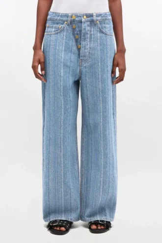Baggy Jeans in Striped Denim