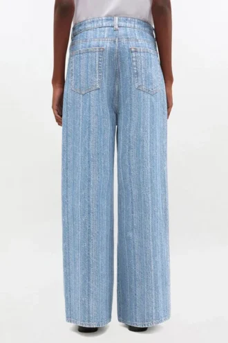 Baggy Jeans in Striped Denim