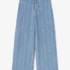 Baggy Jeans in Striped Denim