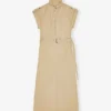 Beige Stretch Cotton Dress