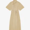 Beige Stretch Cotton Dress