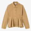 Beige Washed Peplum Shirt