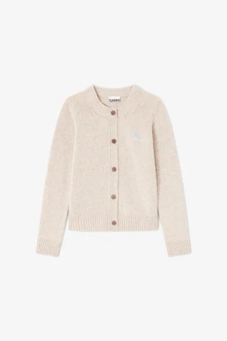 Beige Wool Mix Cardigan