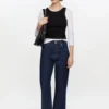 Betzy Cropped Jeans in Dark Rinse Denim