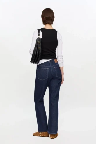 Betzy Cropped Jeans in Dark Rinse Denim