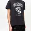 Black Basic Cotton Witch Relaxed T-shirt