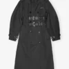 Black Bonded Cotton Trench Coat