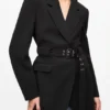 Black Bonded Crepe Blazer