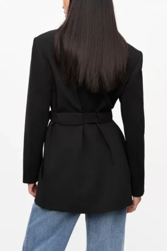 Black Bonded Crepe Blazer