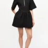 Black Bonded Crepe Mini Dress