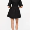 Black Bonded Crepe Mini Dress