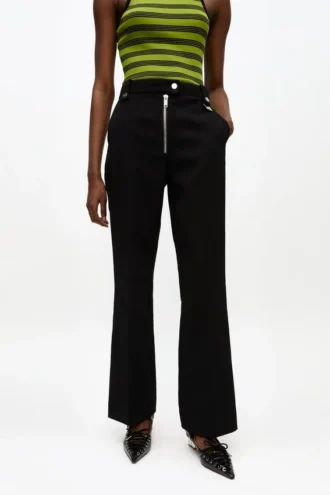 Black Bonded Crepe Pants