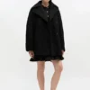 Black Boucle Midi Coat