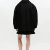 Black Boucle Midi Coat