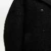 Black Boucle Midi Coat