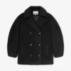 Black Boucle Midi Coat