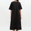 Black Cotton A-line Dress