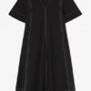 Black Cotton A-line Dress
