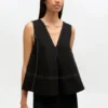Black Cotton A-line Top