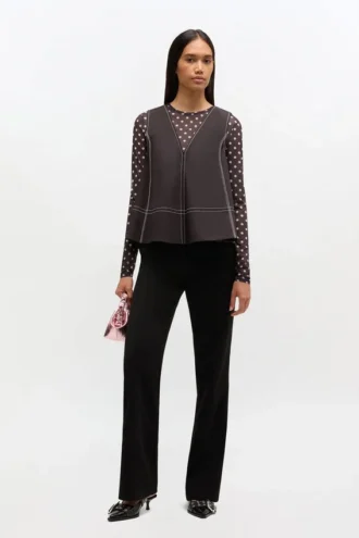 Black Cotton A-line Top