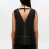Black Cotton A-line Top
