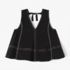 Black Cotton A-line Top