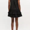 Black Cotton Poplin Mini Dress
