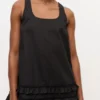 Black Cotton Poplin Mini Dress