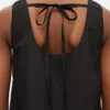 Black Cotton Poplin Mini Dress