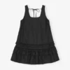 Black Cotton Poplin Mini Dress
