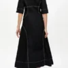 Black Cotton Poplin Shirt Dress