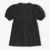 Black Cotton Poplin Tie String Mini Dress