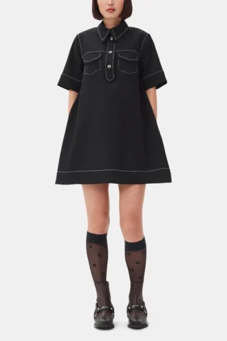 Black Crepe Mini Dress