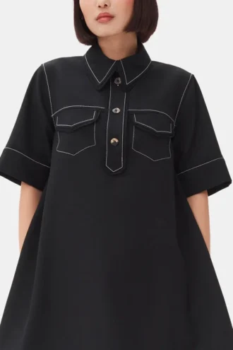 Black Crepe Mini Dress