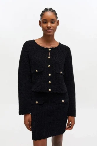 Black Crochet Cardigan