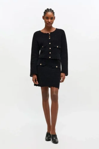 Black Crochet Mini Skirt