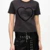 Black Cropped Heart T-shirt