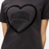 Black Cropped Heart T-shirt