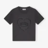 Black Cropped Heart T-shirt