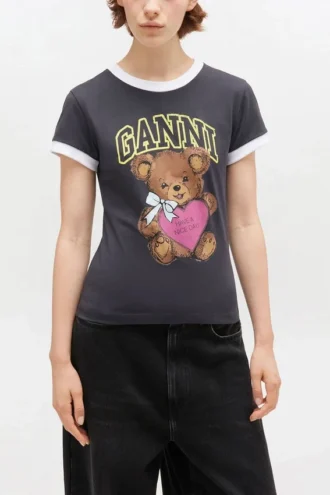 Black Cropped Teddy T-shirt