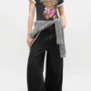 Black Cropped Teddy T-shirt