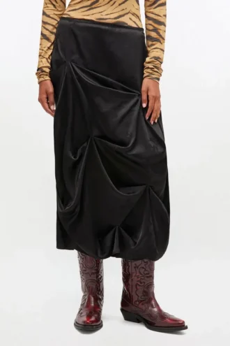 Black Draped Skirt