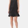 Black Duchesse Satin Mini Dress